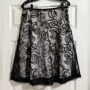 Cynthia Steffe Black Rose Tulle Skirt - Size 10 - NWOT